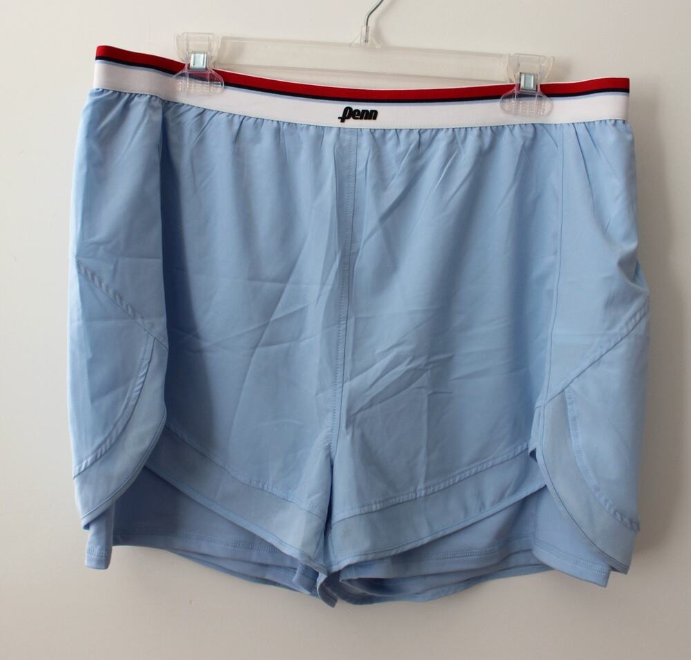 Penn Womens Mesh-Trimmed Shorts Stretchy Fabric Chambray Blue Size XL NWT